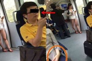 眼鏡正妹沒穿搭電車，網友：全都看到了......震精了！