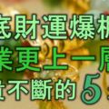 年底財運爆棚，事業更上一層樓，富貴不斷的5大生肖！