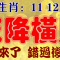 這幾個生肖：11，12，13號起天降橫財，你的好運來了，錯過後悔啊