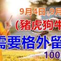 【9月4日-9月10日】這五個生肖需要格外留意：豬、虎、狗、牛、兔