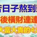 苦日子熬到頭，中年後橫財連連不斷，容易大富大貴的4大生肖