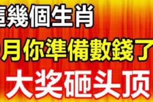 9月你準備數錢了，大獎砸頭頂的生肖