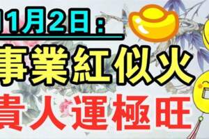 11月2日事業紅似火，貴人運極旺的生肖