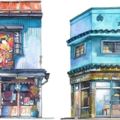他嘗試用水彩畫出「東京老舊店鋪」的模樣，沒想到效果出奇地好到畫到停不下來了！