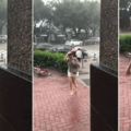 突然愛上雨天了！妹子一身濕跑步誘人…gif網石更：絕對是故意