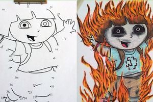 11張「小孩一翻開就會尖叫嚇哭」的超崩壞兒童著色繪本。