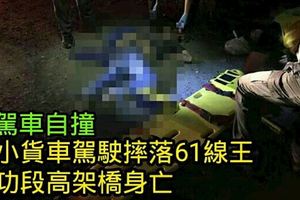 疑駕車自撞小貨車駕駛摔落王功段高架橋身亡