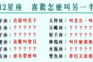 「寶貝、親愛的、老公」！12星座喜歡怎麼「稱呼」另一半！