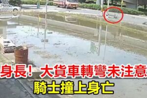 車身長！大貨車轉彎未注意騎士撞上身亡