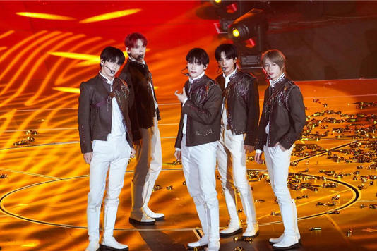 TOMORROW X TOGETHER時隔1年半再度來台開唱。(羅永銘攝) TOMORROW X TOGETHER時隔1年半再度來台開唱。(羅永銘攝)