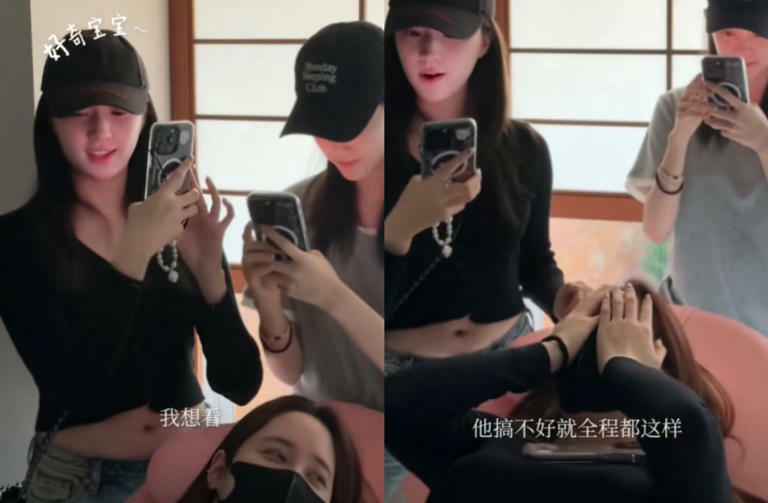 歐陽妮妮3姐妹期待見到寶寶真面目。(圖/抖音 歐陽妮妮) 歐陽妮妮3姐妹期待見到寶寶真面目。(圖/抖音 歐陽妮妮)