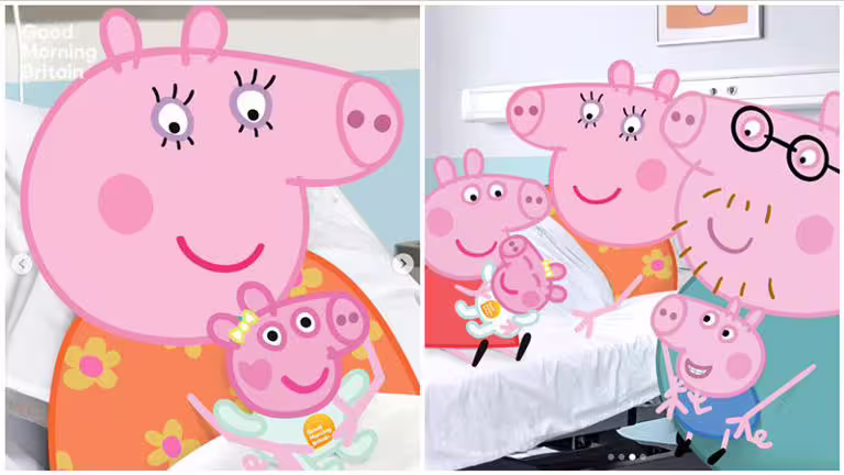 佩佩豬有了新妹妹。(圖/翻攝自gmb IG) 佩佩豬有了新妹妹。(圖/翻攝自gmb IG)