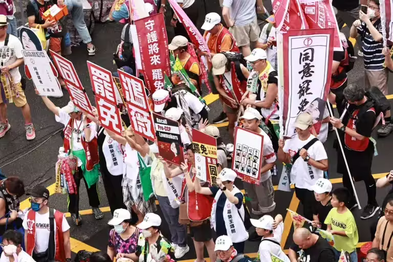 ▲罷團日前舉辦護國保台晚會。(圖/記者吳翊緁攝,2025.07.19) ▲罷團日前舉辦護國保台晚會。(圖/記者吳翊緁攝,2025.07.19)