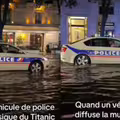 巴黎街頭淹水！法警車涉水巡邏大播「鐵達尼號主題曲」 網笑瘋