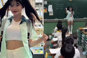 李多慧現蹤校園萌喊「考試加油！」國三生抬頭一看暴動了