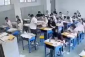 男學生考高中崩潰　「狂撕別人考卷」誇張影片曝