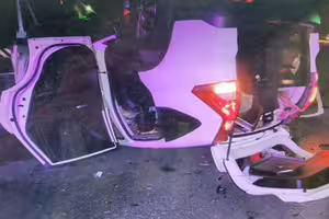 台中3祖孫開車遭撞翻覆四輪朝天 駕駛肇事後竟棄車逃逸