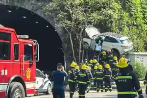 離奇「飛車」意外!突失控飛上樹了 離奇「飛車」意外!突失控飛上樹了