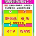 題目：你擁有一個專屬個人飛行器，可以短暫飛行，半夜你最想去哪裡？測，“我戀愛的保鮮期多久？”