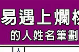 容易遇到爛桃花的人姓名筆劃