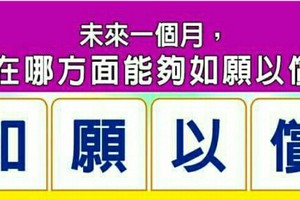 超神準測驗~~未來一個月，我在哪方面能夠如願以償？