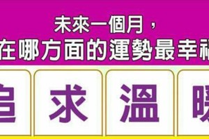 超神測驗~【未來一個月，我在哪方面的運勢最幸福？】。留言1688一路發。。