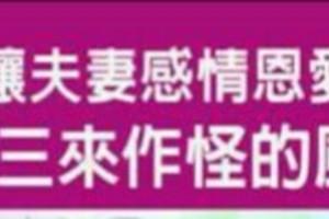 讓夫妻感情恩愛，沒有小三來作怪的風水擺設