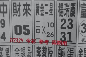 1/23.24 今彩 【14財神星】參考 兩期用