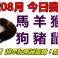 23號08月，今日我最旺！馬羊猴雞狗豬鼠牛！【33888】越早打開越靈驗！點個讚吧！