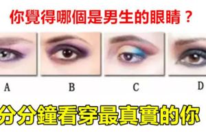 你覺得哪個是男生的眼睛？分分鐘看穿最真實的你！