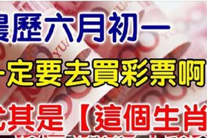 農曆六月初一，這些生肖一定要快去買彩券啊！尤其是『這個生肖』財運當頭，勢不可擋！