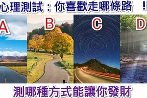 心理測試：你喜歡走哪條路，測哪種方式能讓你發財
