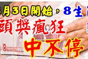 8月3日開始，8大生肖，頭獎瘋狂中不停！