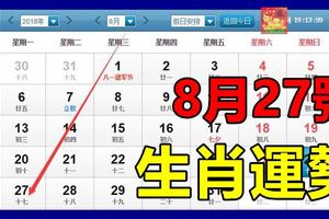 8月27號生肖運勢早知道