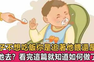 孩子不想吃飯是上趕著喂還是由他去？父母要重視，會影響他的發育