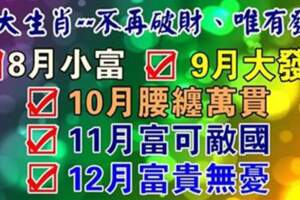 8月-12月有望富貴無憂的生肖