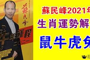 蘇民峰2021年12生肖運勢解析（鼠牛虎兔）