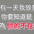 如果有一天我放棄了，你要知道是因為你的不在乎。