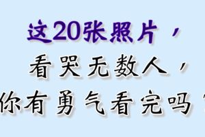 這20張照片，看哭無數人，你有勇氣看完嗎？