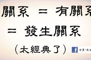 關系=有關系=發生關系（太經典了）。