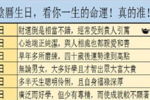 陰曆生日，看你一生的命運！真的准！