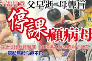 11歲男童自小喪父，母聾盲停課顧病母，扛起家裡所有重擔