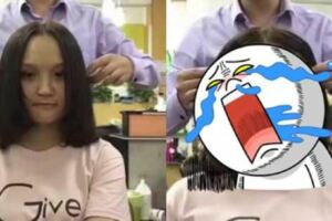 號稱素顏最美的小妞，在撥開「頭髮」瞬間男人們的心都死了：再也無法相信女人！