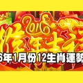 2016年1月份12生肖運勢指南