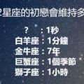 12星座的初戀會維持多久？