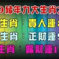 2019豬年，9大生肖大吉