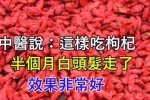 這樣吃枸杞，半個月白頭髮走了，不掉髮了，視力不模糊了，效果非常好！