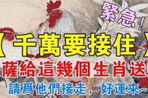 菩薩給這幾個生肖送財，請為他們接走，好運來