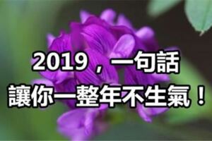 2019，一句話，讓你一整年不生氣（必讀）