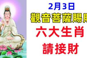 2月3日，觀音菩薩賜財，六大生肖請接財